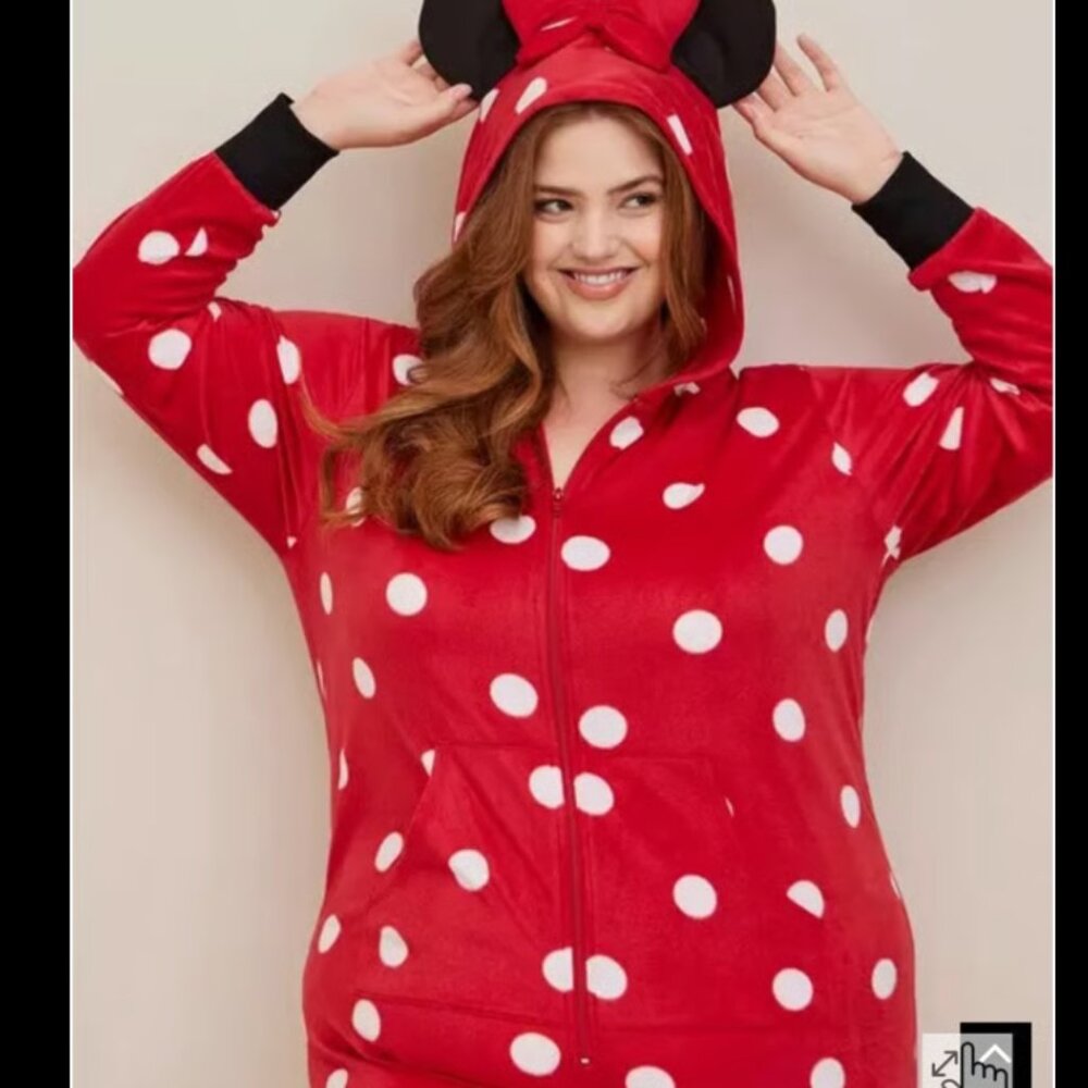 Torrid Disney Minnie Mouse Sleep Onesie Halloween Costume Plus Size 1x/2x NWT